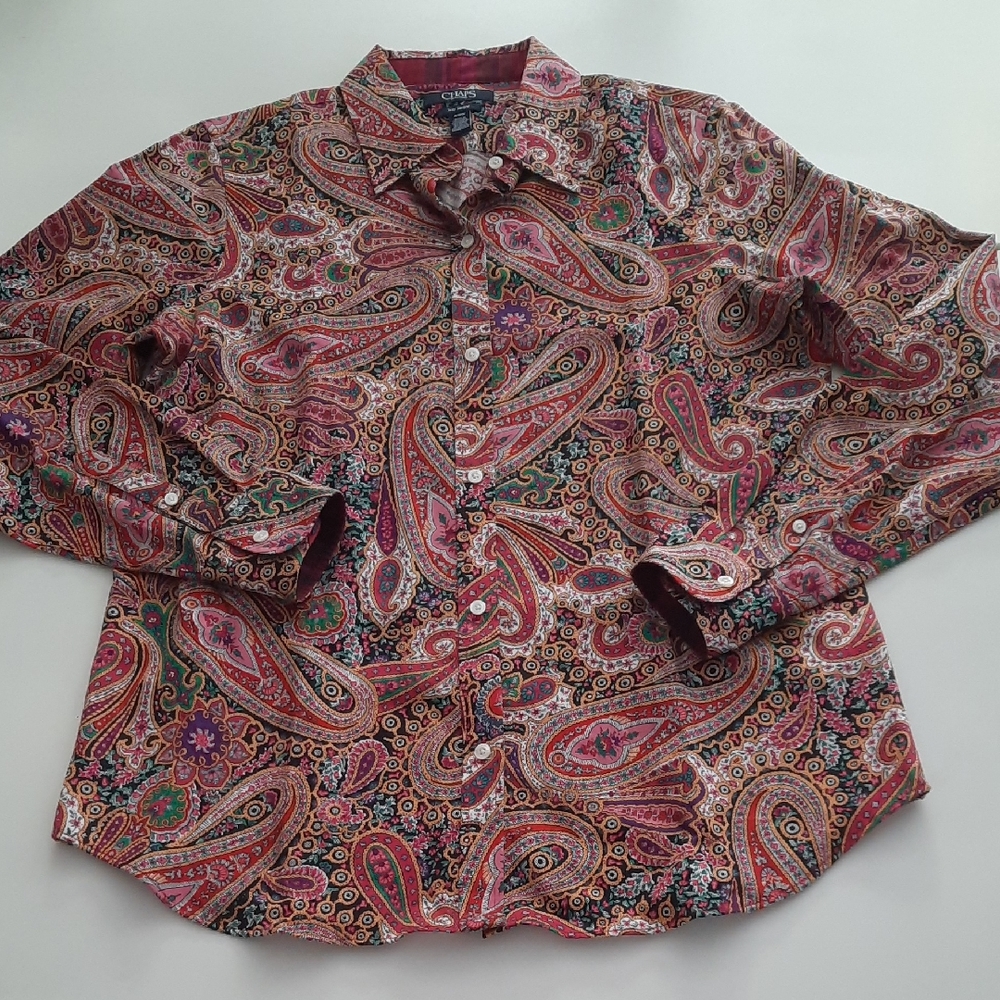 Chaps Multicolor Paisley Shirt - Size M